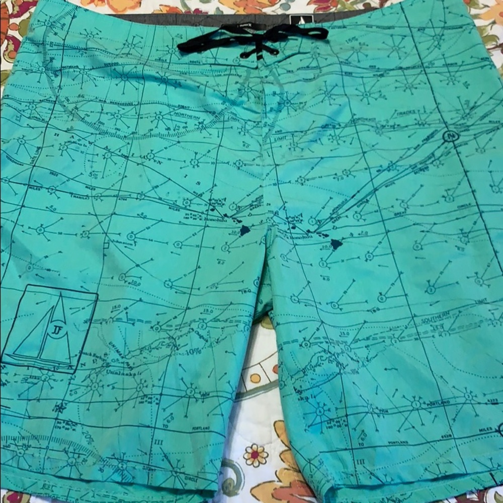 Hurley Size 38 JJF Maps Board Shorts